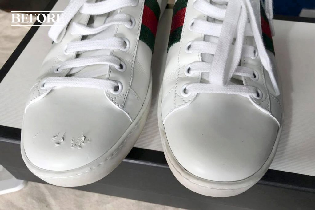 Gucci sneaker toe restoration | Refinishing to look like new