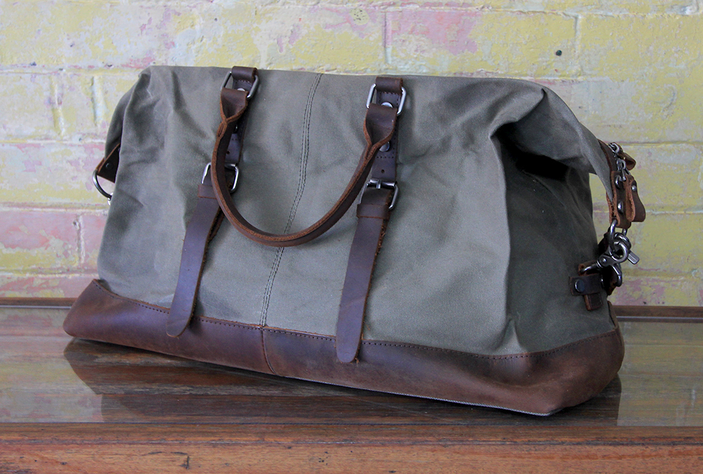 Waxed Canvas And Leather Duffle Bag, Duffle Bag Leather Women S