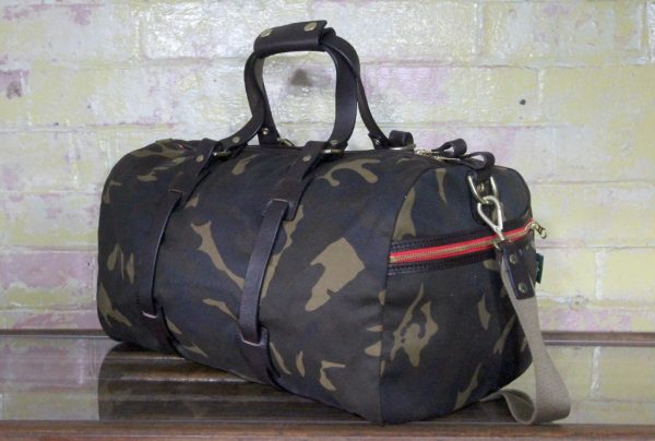 leather waxed canvas duffle bag