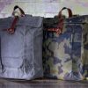 Waxed canvas toggle backpack in camo and military green