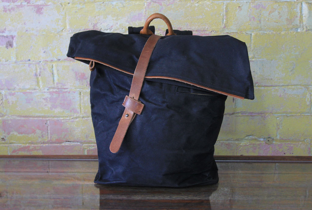 Leather strap backpack