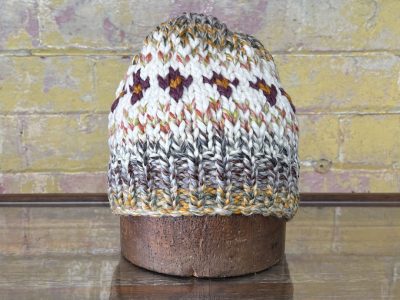 Hand-knitted Nordic-style beanie