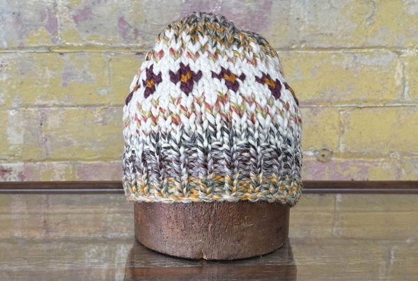 Hand-knitted Nordic-style beanie