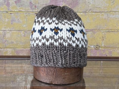 Hand-knitted Nordic-style beanie