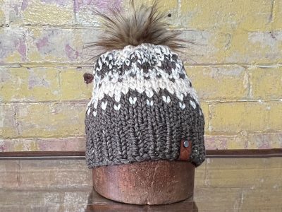 Hand-knitted Nordic-style beanie