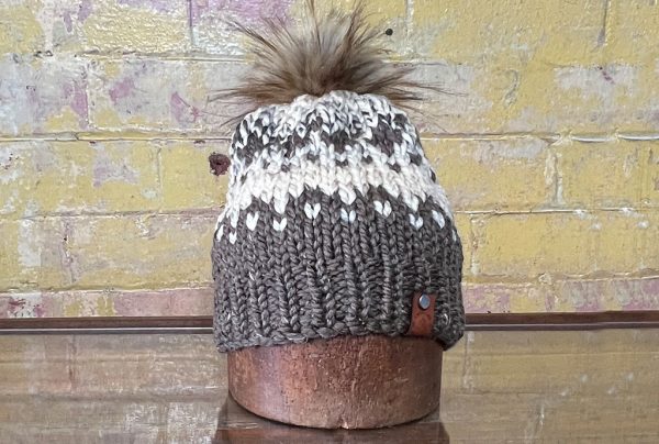 Hand-knitted Nordic-style beanie