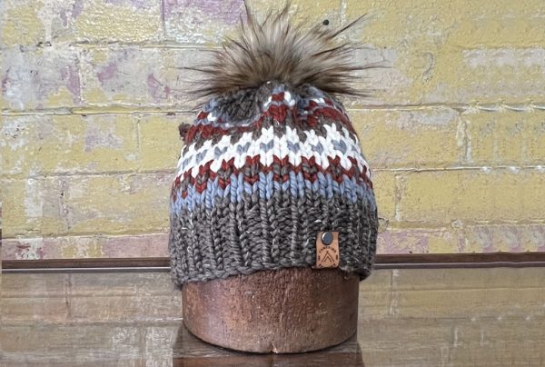 Hand-knitted Nordic-style beanie