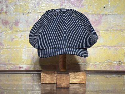 SonFather-Workshop-Denim-stripe-cap-front