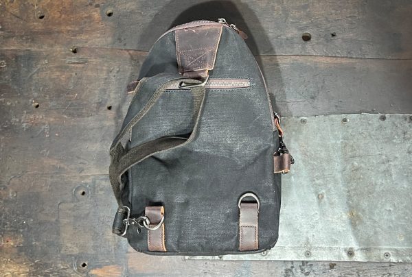 Waxed canvas Triangle Backpack Black