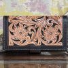 Bohemian Hand Tooled Wallet - Dark Brown