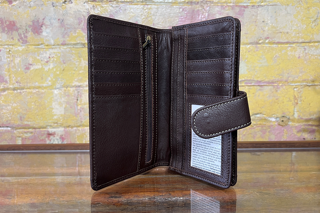 Bohemian Hand Tooled Wallet - Dark Brown